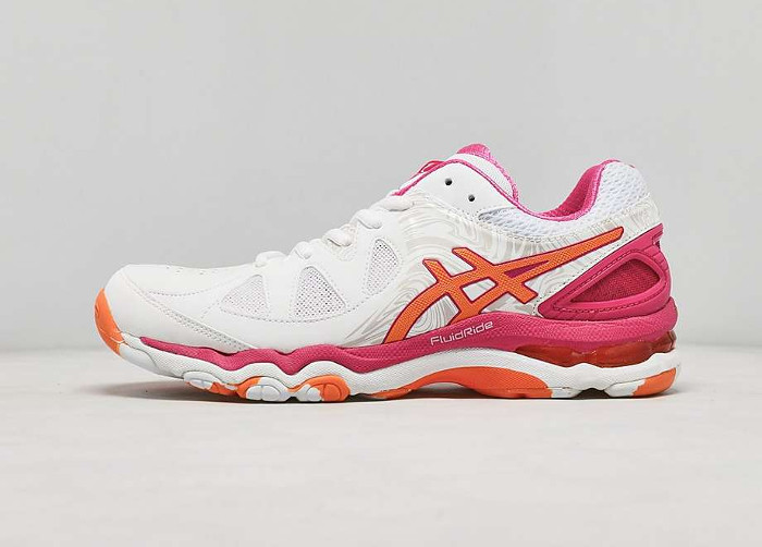pink asics netball trainers