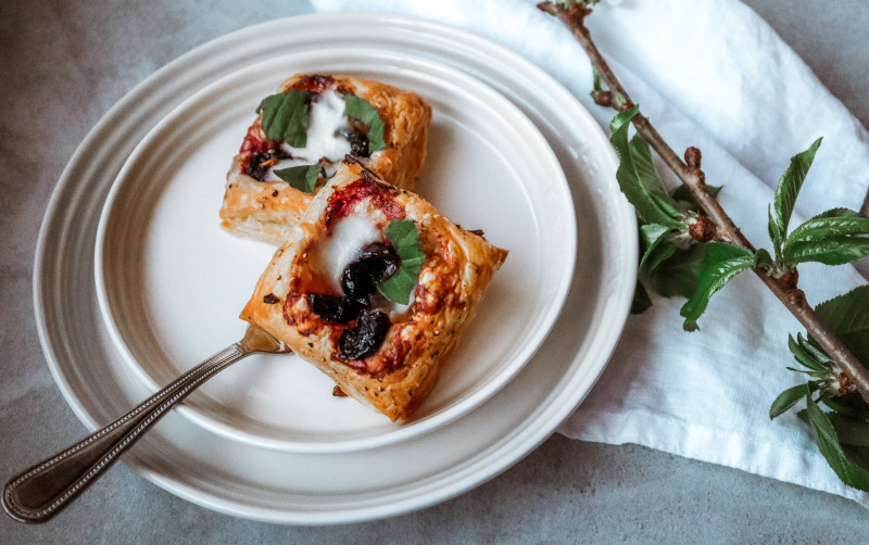 Roasted Cherry, Basil, & Mozzarella Puffs